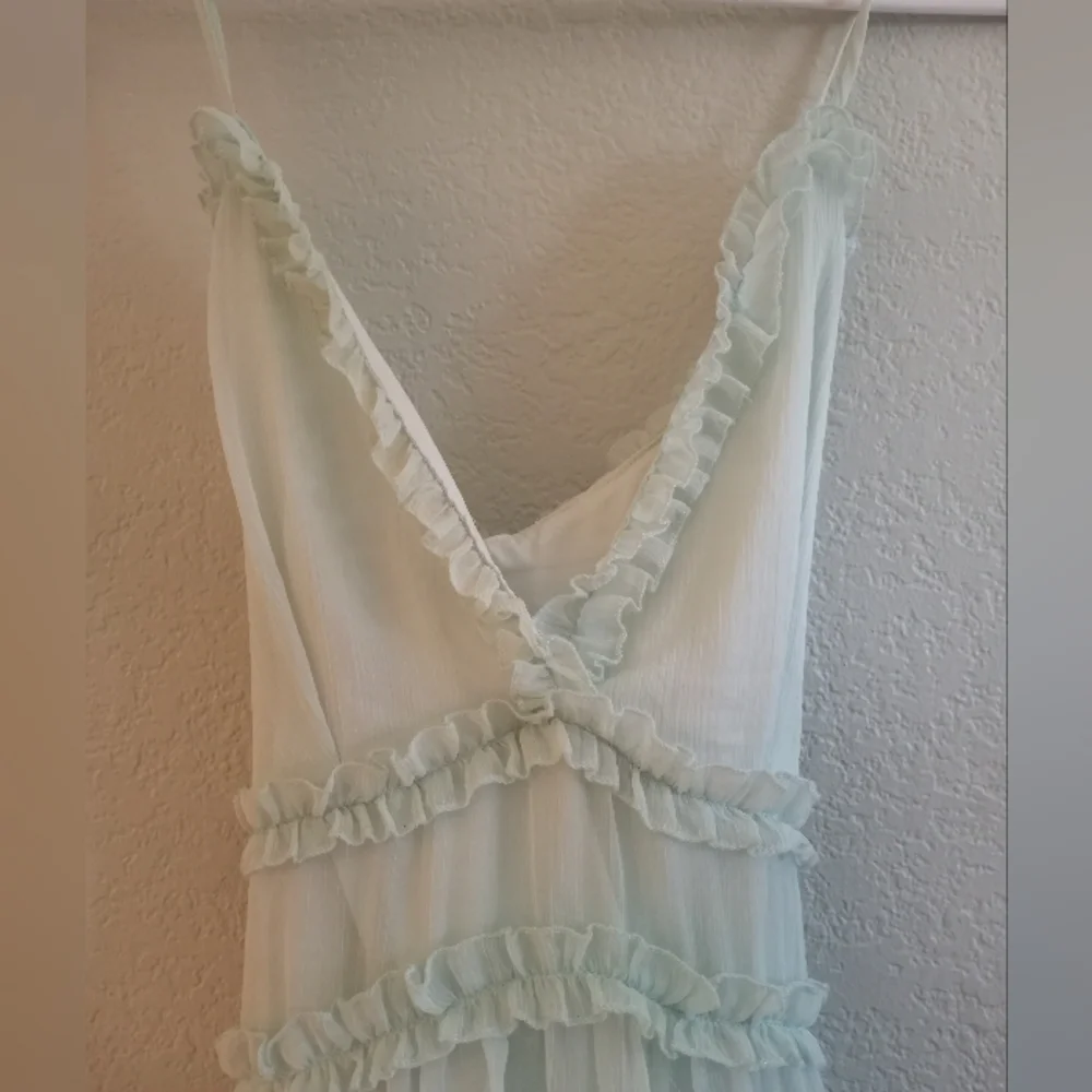 Windsor Ruffled Tiered Sweetheart Neckline Boho Garden Girl Pastel Mint Sundress